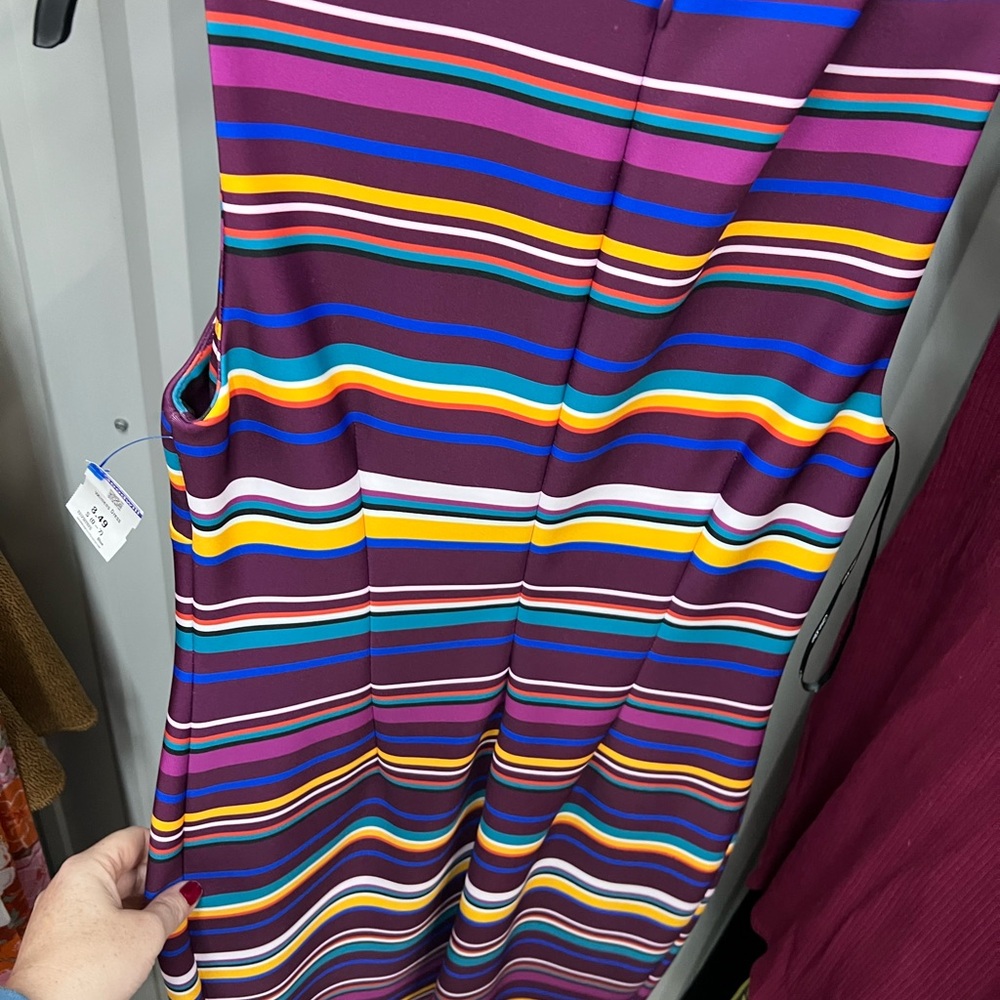 Calvin Klein Vibrant Striped Midi Dress - Picture 4 of 4